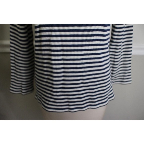 A.P.C. Rue Madame Paris navy and ivory striped long sleeve top size M (BL100 - Picture 3 of 10